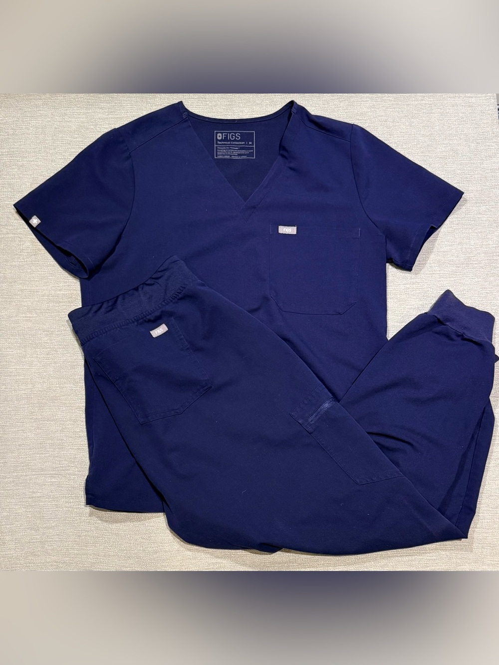 FIGS Navy Blue Scrub Set Medium Top and Large Pants